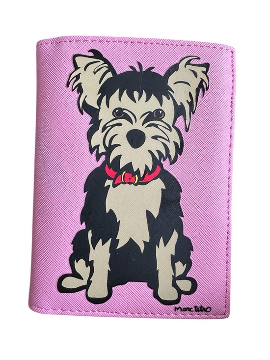 Marc Tetro Handbags - Marc Tetro Yorkie Pink Passport Cover Faux Leather Travel Wallet Card Case